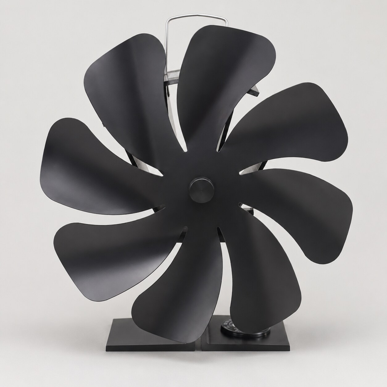 8-blade heat-powered stove fan with thermometer